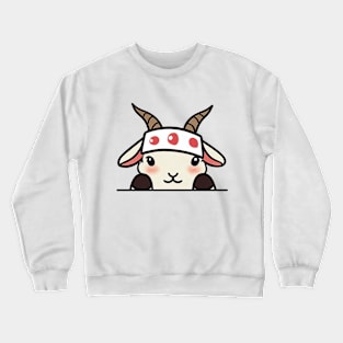 Sneaky japanese goat so cute Crewneck Sweatshirt